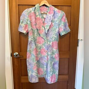 Vintage Leslie Fay Dress Pastel Floral
